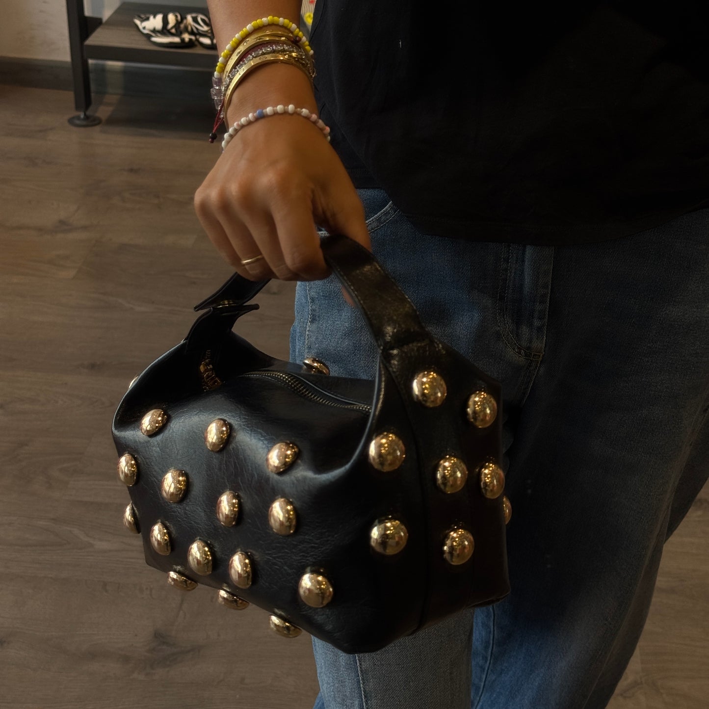 Bric in Black & Rose-Gold Eyelets