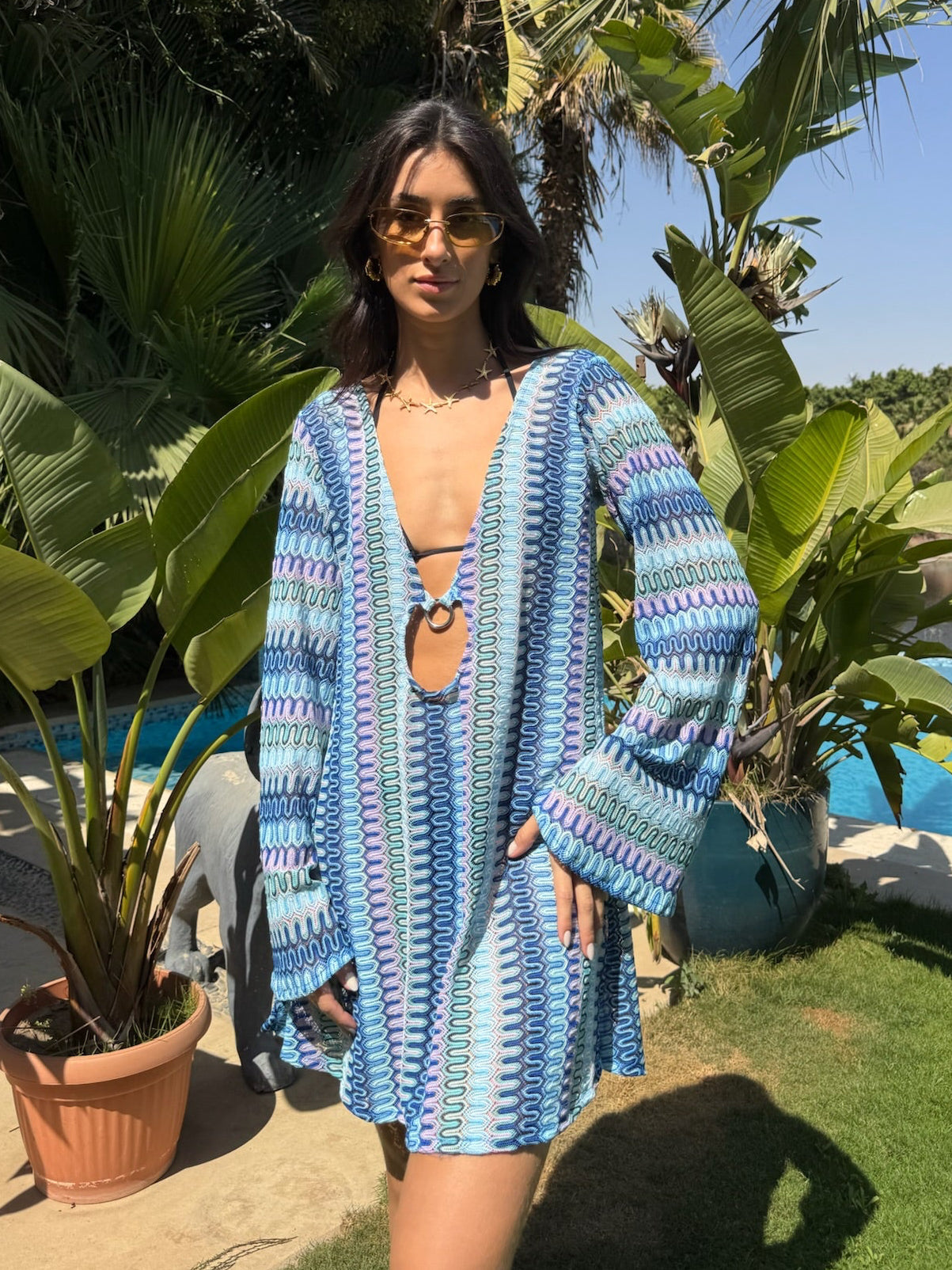 Salina’s beach-dress in Blue Waves