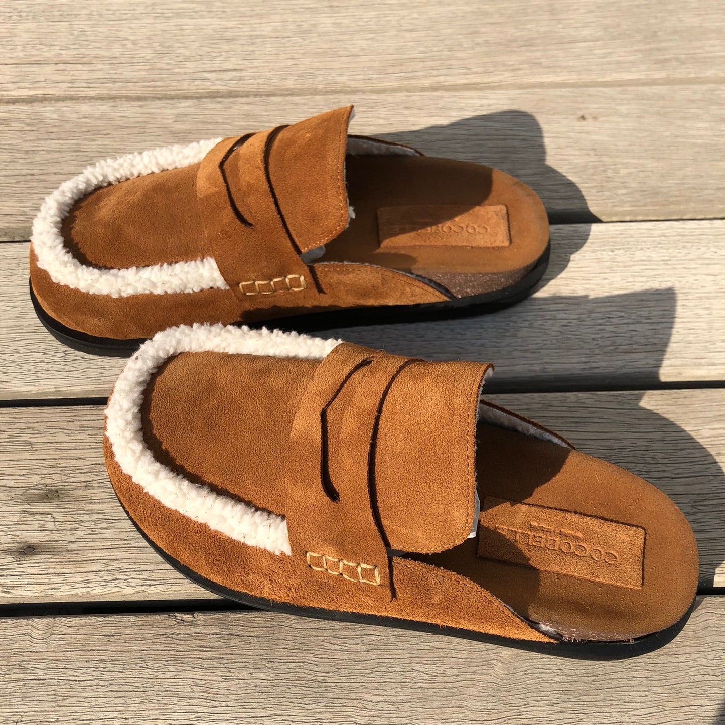 Zoey Clogs in 100% Italian Suede and Shearling
