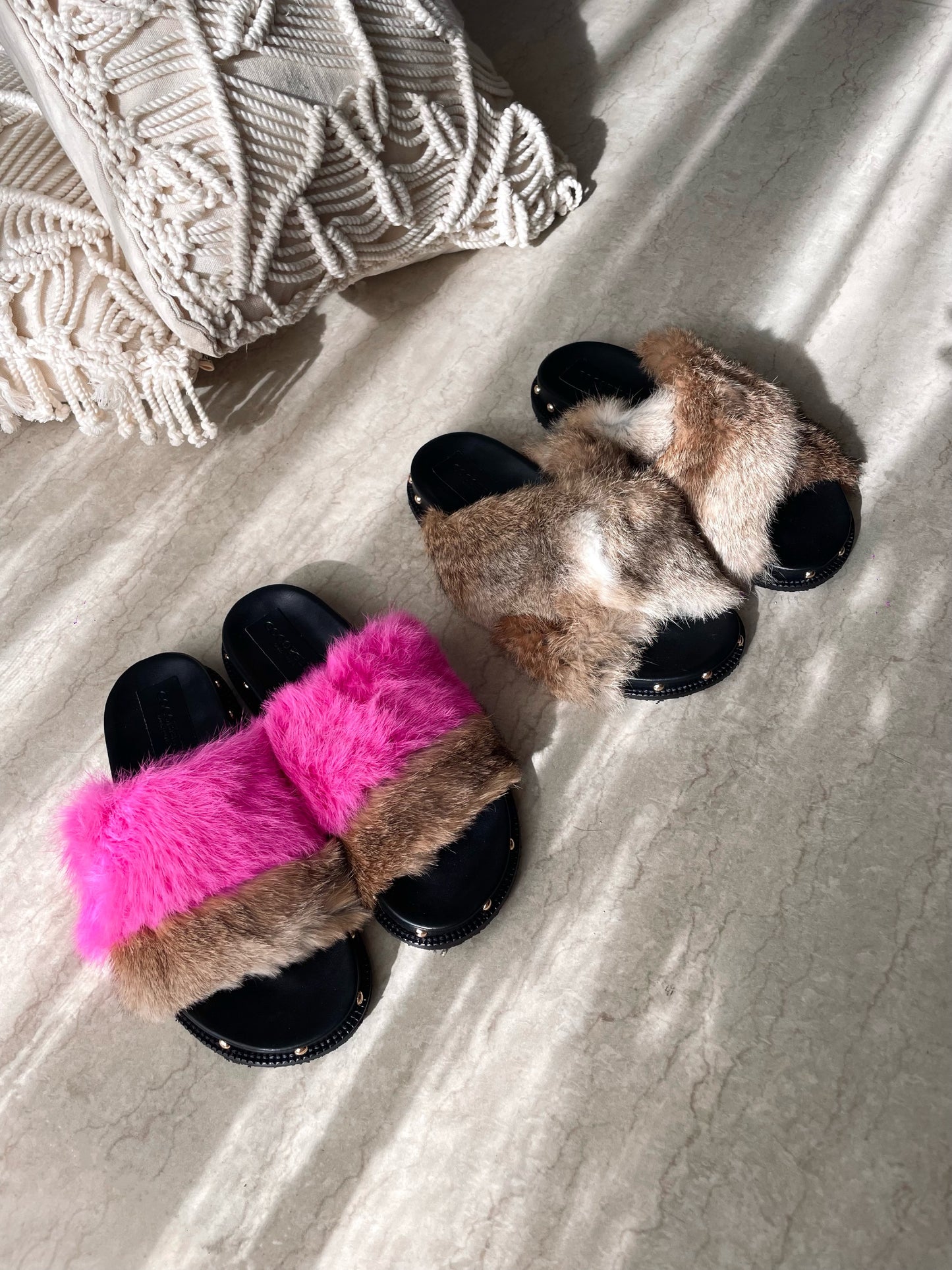 Lyla 100% Rabbit Fur in Hot Pink Delight
