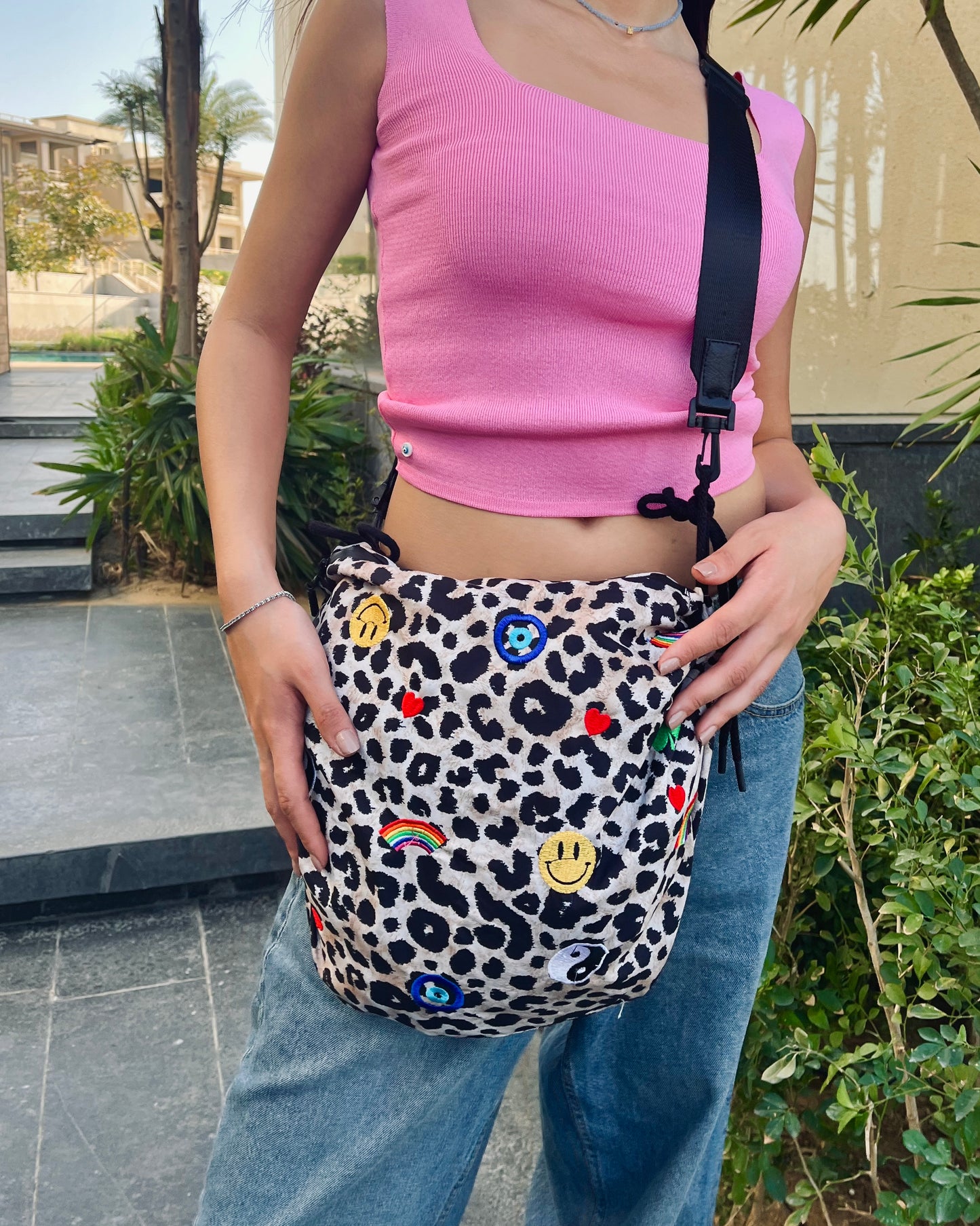 Hippie-Funk on Leopard Slouchy Fanny Pack