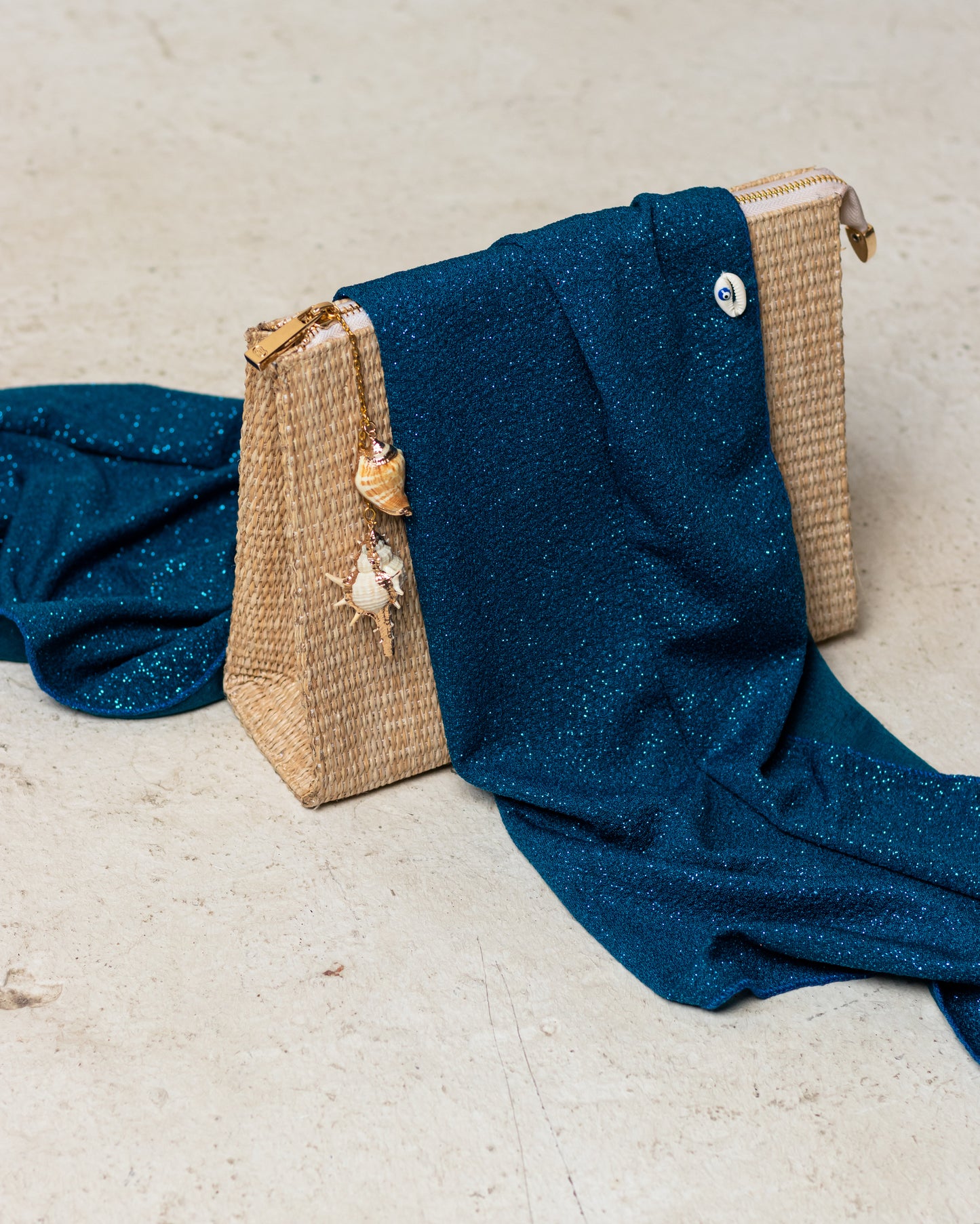 Raffia Seashell Clutch