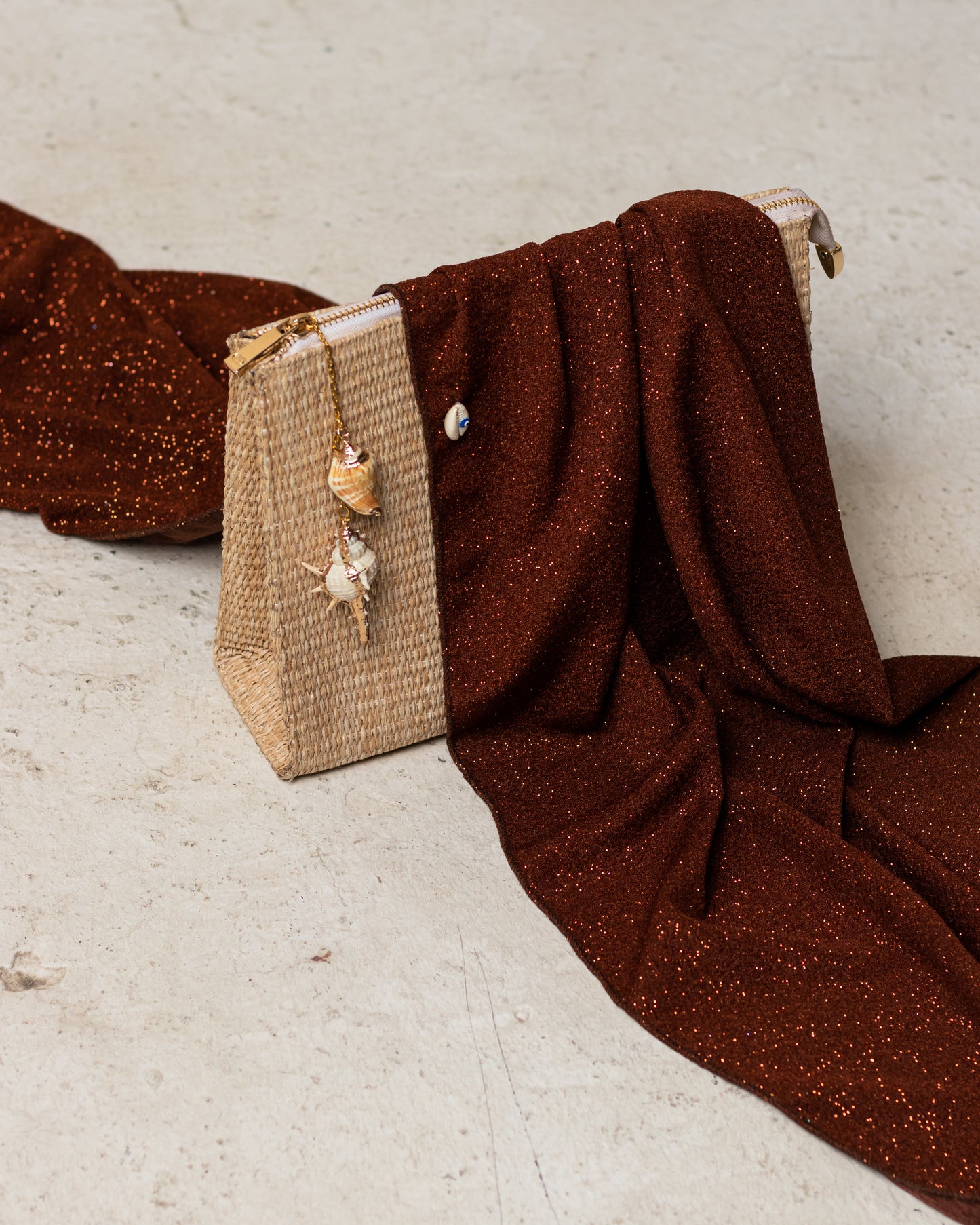 Raffia Seashell Clutch