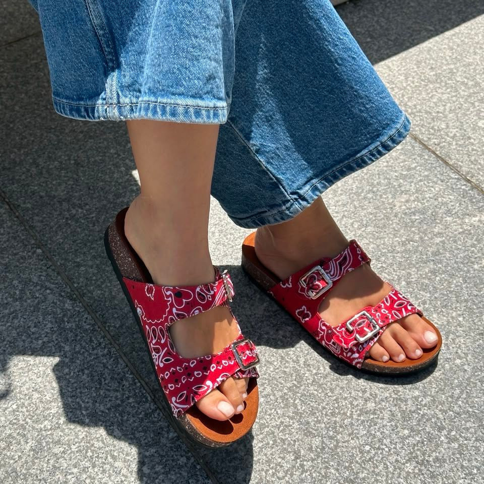 Isabel Slides in Red Bandana by COCOBELLE