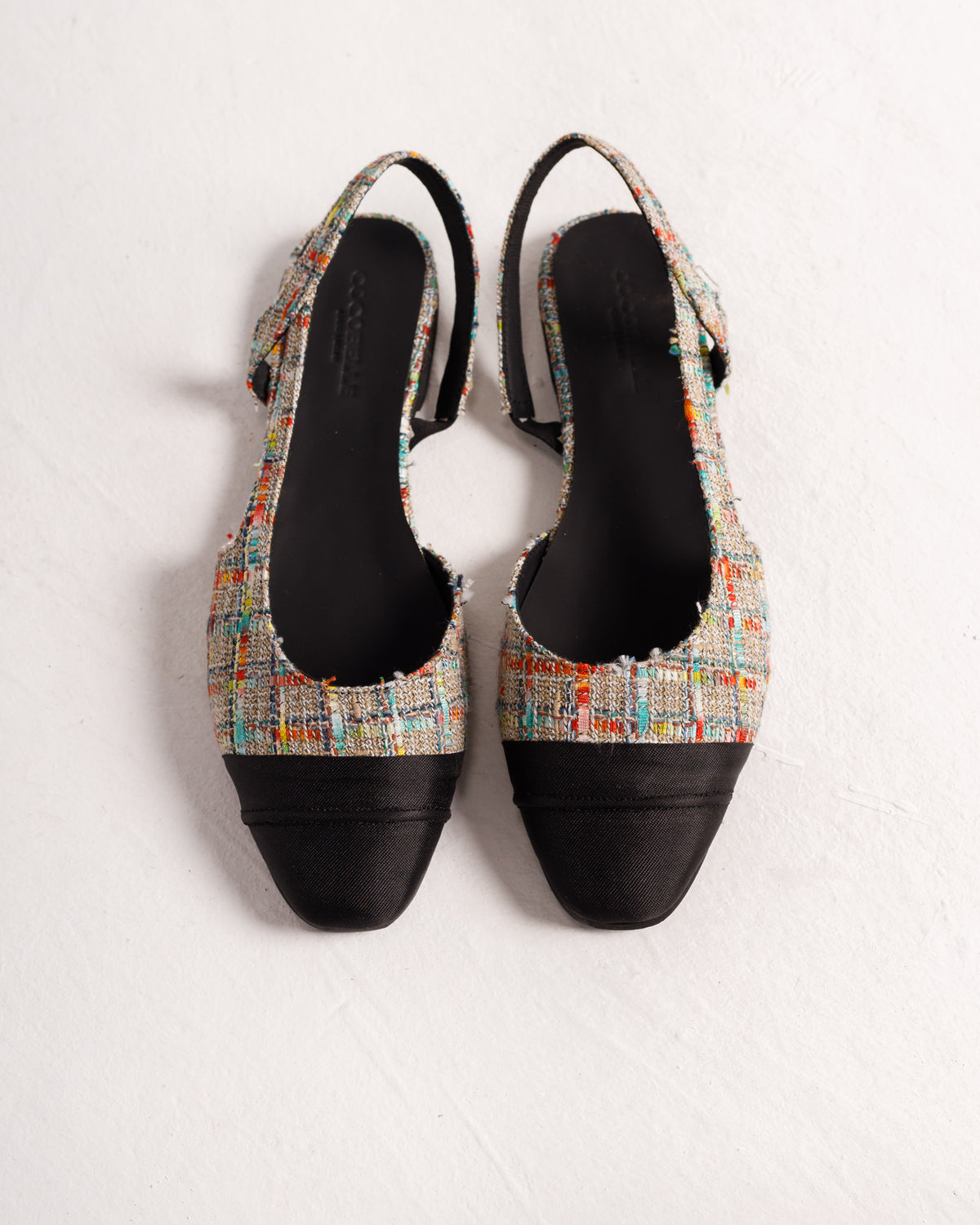 Jackie-O slingback ballerina flats in colored plaid by COCOBELLE, view 2