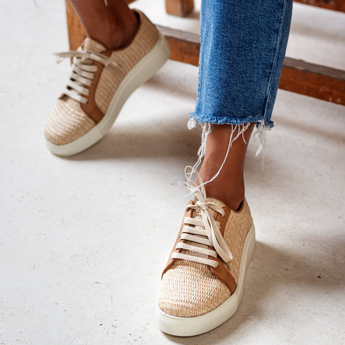 Marcy Sneaker in Raffia by COCOBELLE