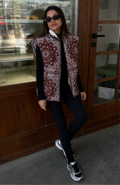 Bandana puff-Vest in Leopard