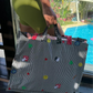 Maxi Tote in Striped “Hippie-Funk” embroidery