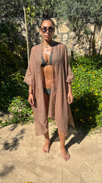 Tulum Handwoven Cover-up in Brown