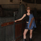 Western Jacket with Fringe in Dark Denim Wash