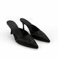 Darlin’ Pointed Mule Heels in Black (PREORDER: Shipping by October 8)