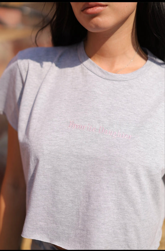 “ Favirote Daughter” Cropped Tshirt