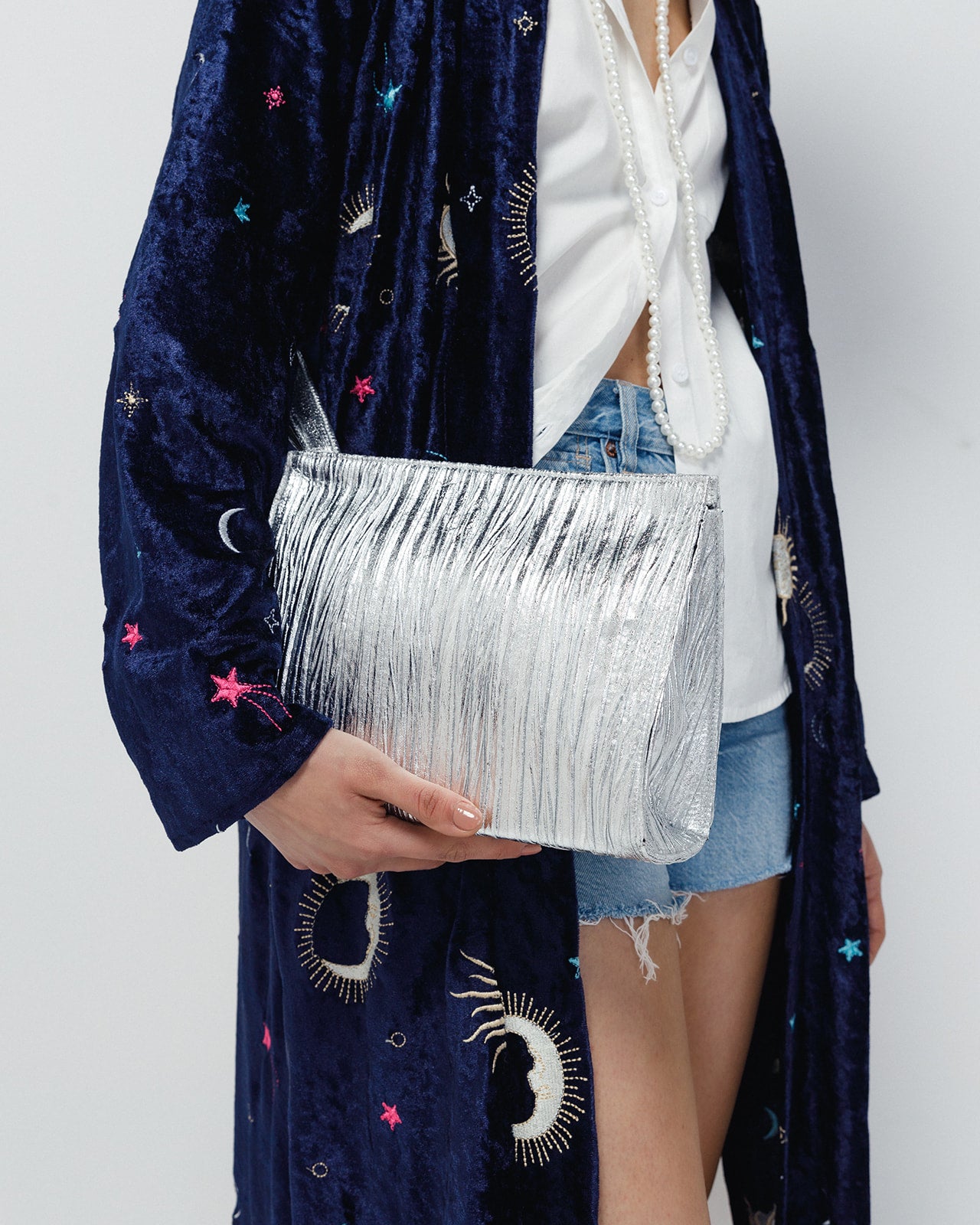 The Ella Clutch in Silver