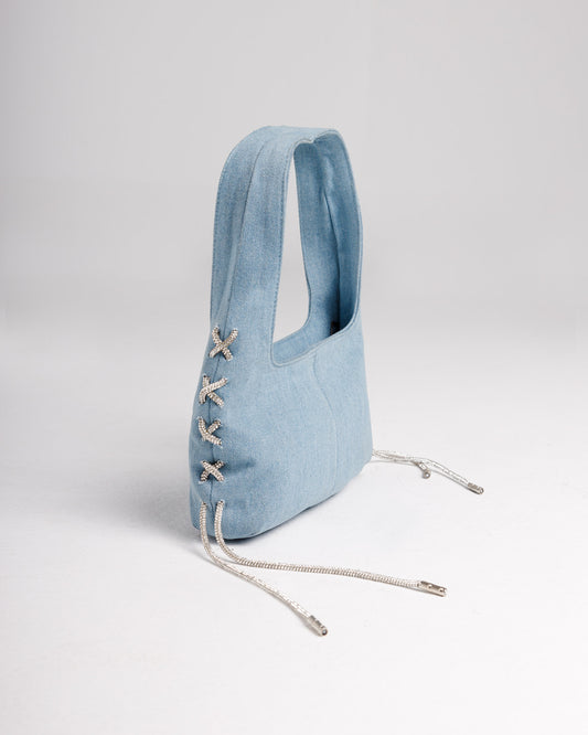 Abby Diamanté bag in Denim