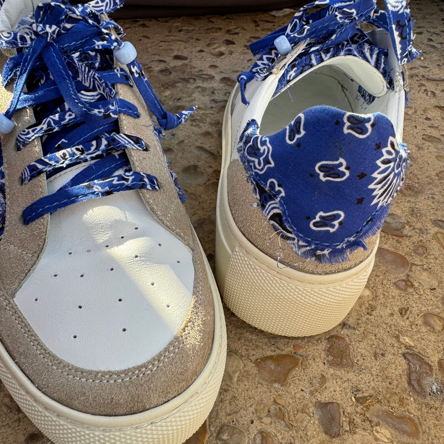 Marcy Genuine leather Blue Bandana Sneakers