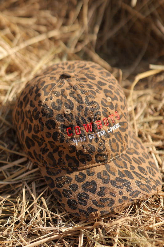 “ Cowboys Make Better Lovers” Cap in Brown Leopard