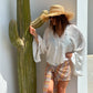 Soraya in white-shirt & Orange wrap