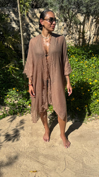 Tulum Handwoven Cover-up in Brown