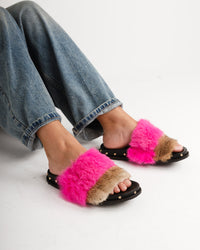 Lyla 100% Rabbit Fur in Hot Pink Delight