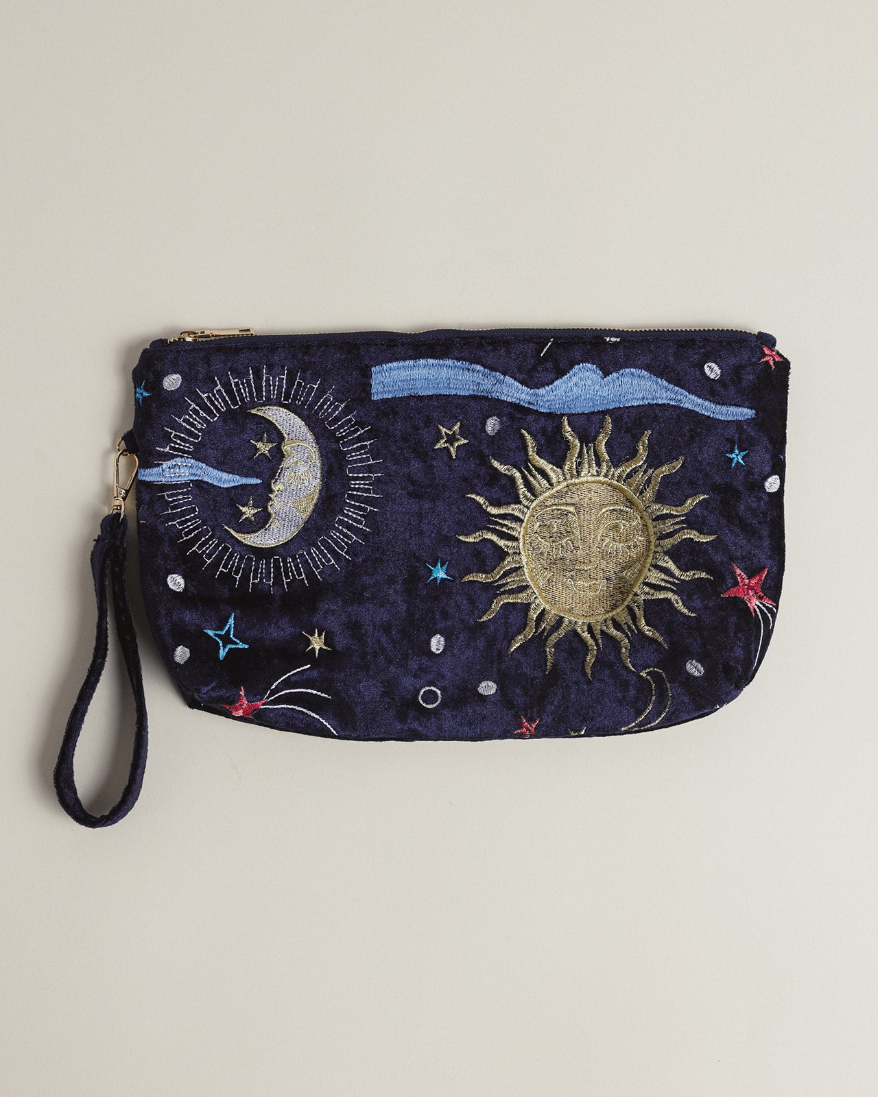 Celestial Cloud Pouch in Navy Velvet