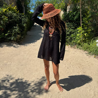 Salina’s Beachdress in Black Knit (Final Sale)