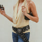 The IBIZA top in sequin mesh in Natural