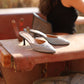 Darlin’ Pointed Heel Mules in Denim (PREORDER: Shipping by October 8)