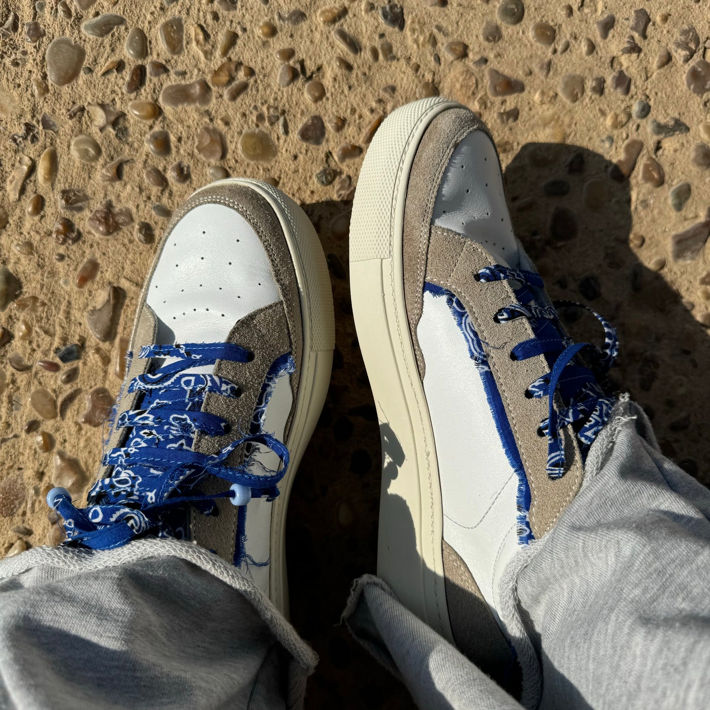 Marcy Genuine leather Blue Bandana Sneakers