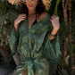 Soraya beach wrap-dress in Green Bandana