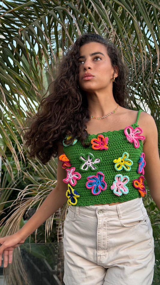 Crochet summer flowers Top