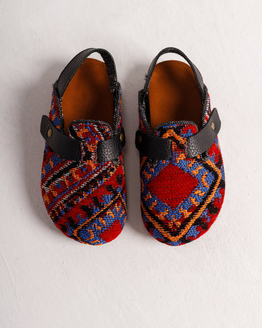 (Girls) Red Tribal Kilim Clogs