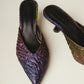 Iconic Ombré French-Brocade Kitten Heel Mules