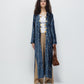 Zodiac-Sign Embroidered Kaftan on Blue Velvet  (Pre-Order: Shipping February 15)