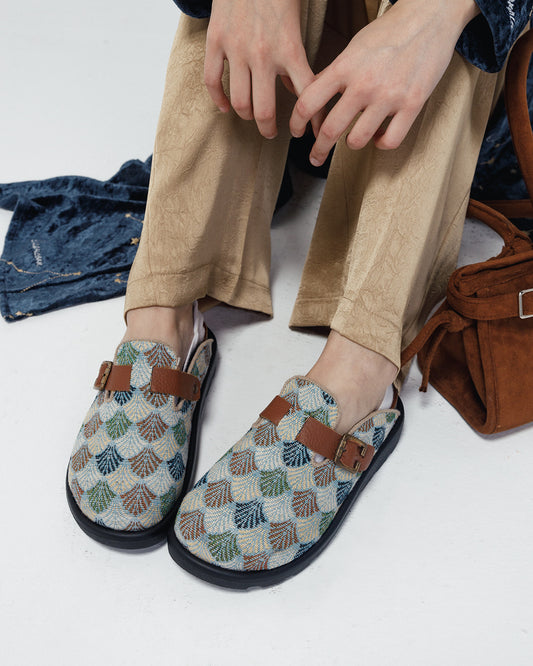 Milah Platform Clogs in Blue Lotus