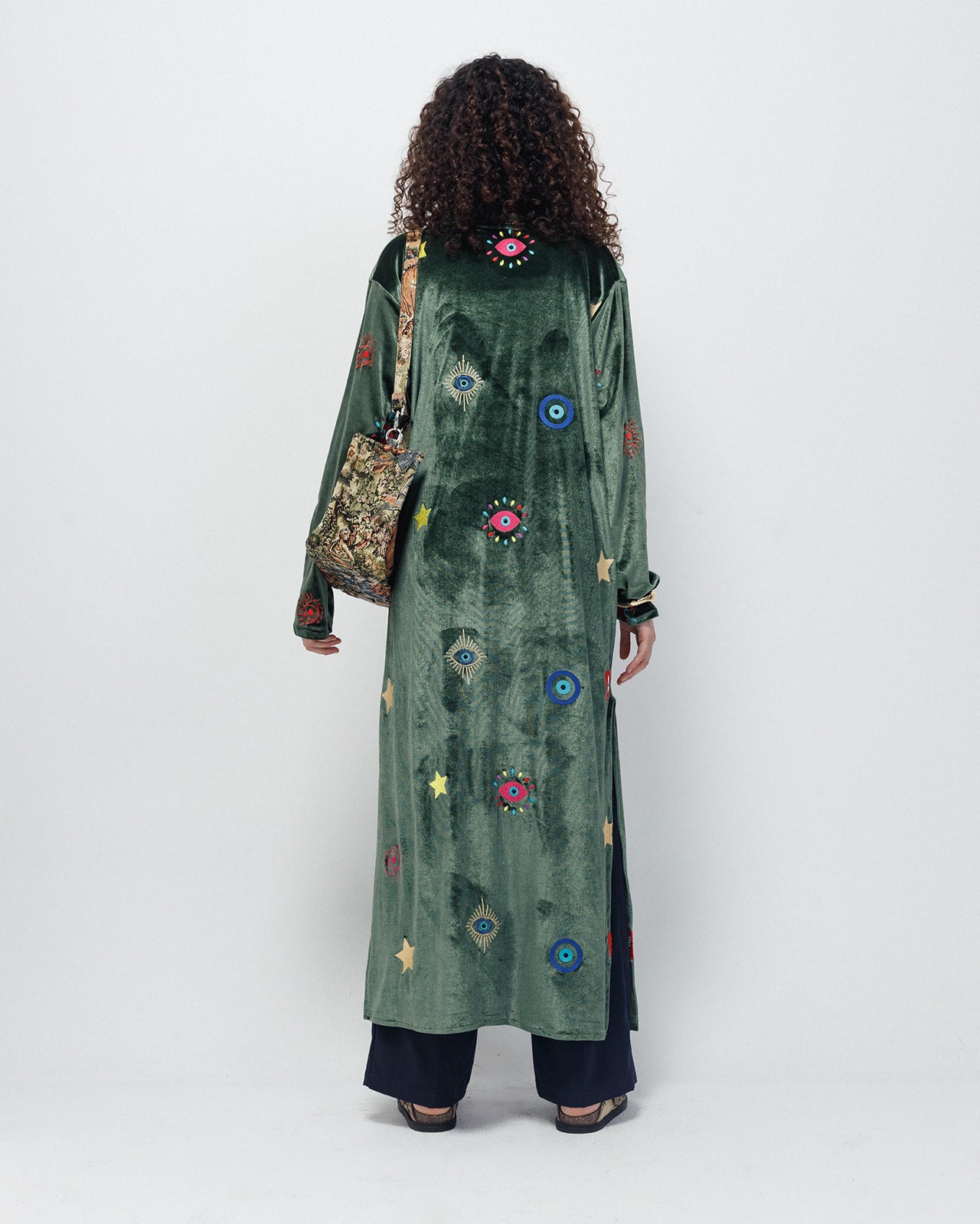 All-Eyes-On- You  Kaftan in Olive Velvet  (Pre-Order: Shipping February 18)