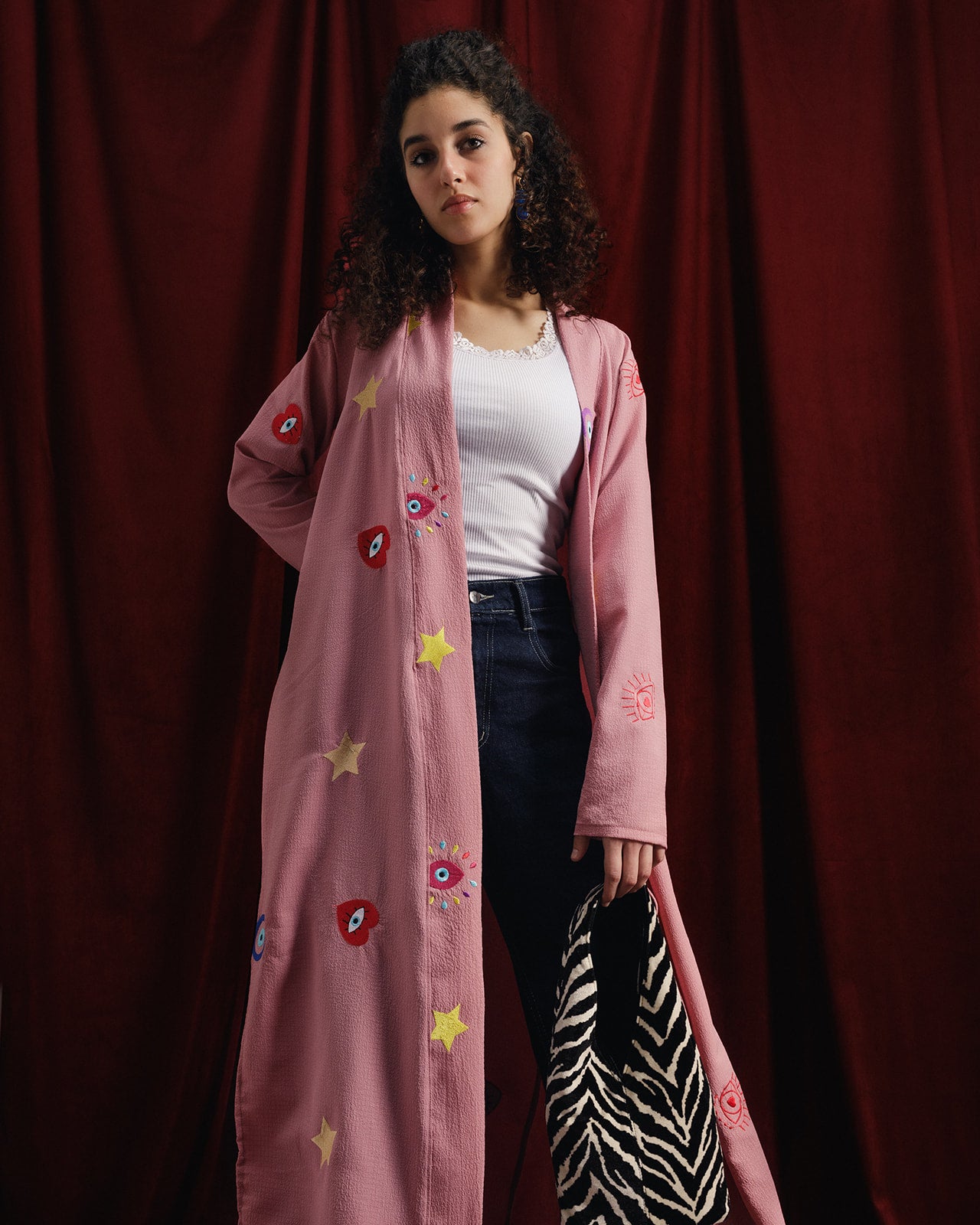 All-Eyes-On-You Kaftan in Light Fabric Pink  (Pre-Order: Shipping February 18)