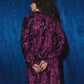 Zodiac-Sign embroidered Kaftan in Deep-Purple Velvet (Pre-Order: Shipping February 15)