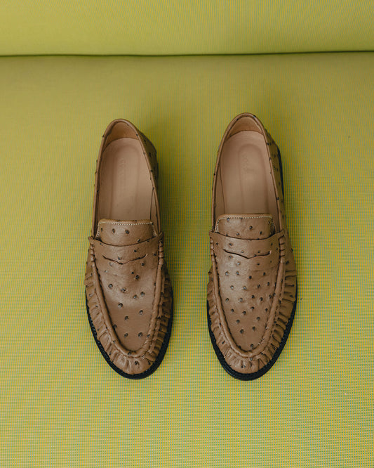 Le Loafer in Embossed Ostrich ( Shipping October 2)