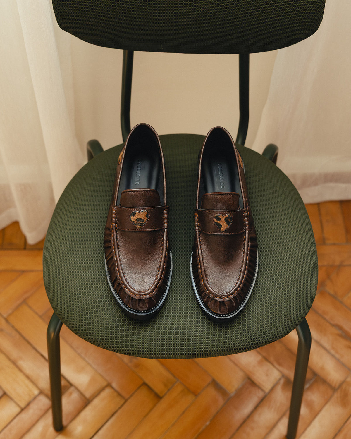Le Loafer in Brown & Leopard Hearts