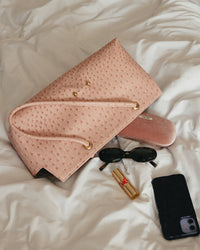 “Le Spec” Shoulder Bag in Blush Ostrich