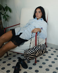 “Le Spec” Shoulder Bag in Wild Zebra