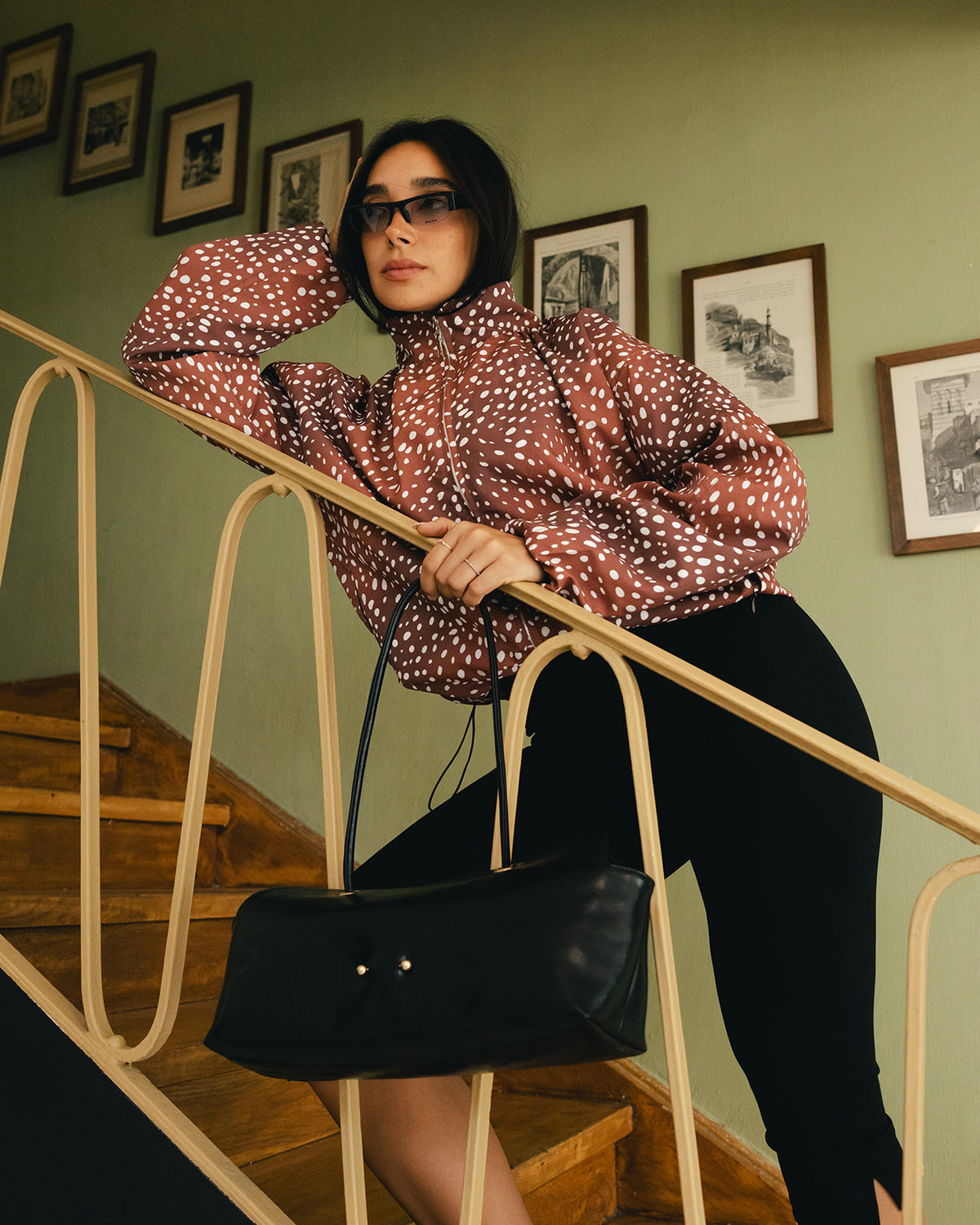 “Le Spec” Shoulder Bag in Black