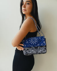 Bandana Flap Bag in Blue-Black