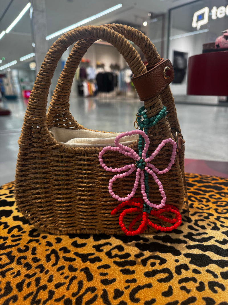 Mini raffia bag Brown