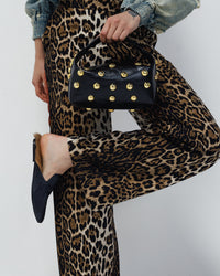 Tracy Mules in Black + Rabbit Fur