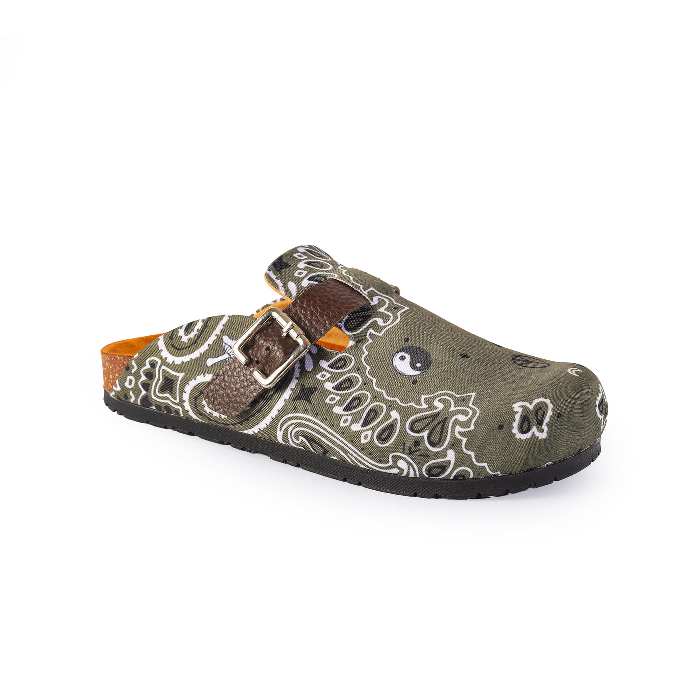 Bandana clogs in olive