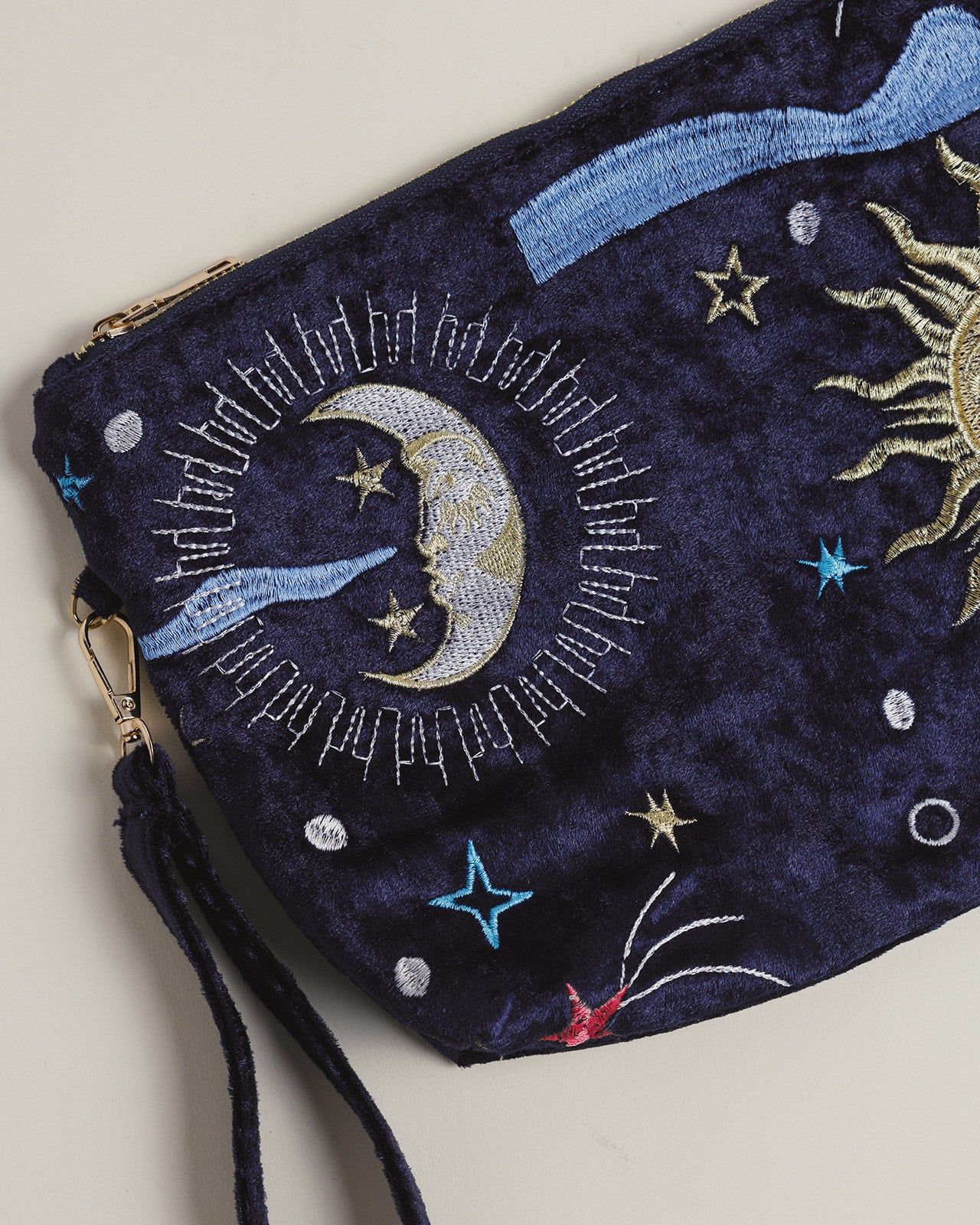 Celestial Cloud Pouch in Navy Velvet