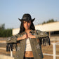 Star fringe Jacket olive