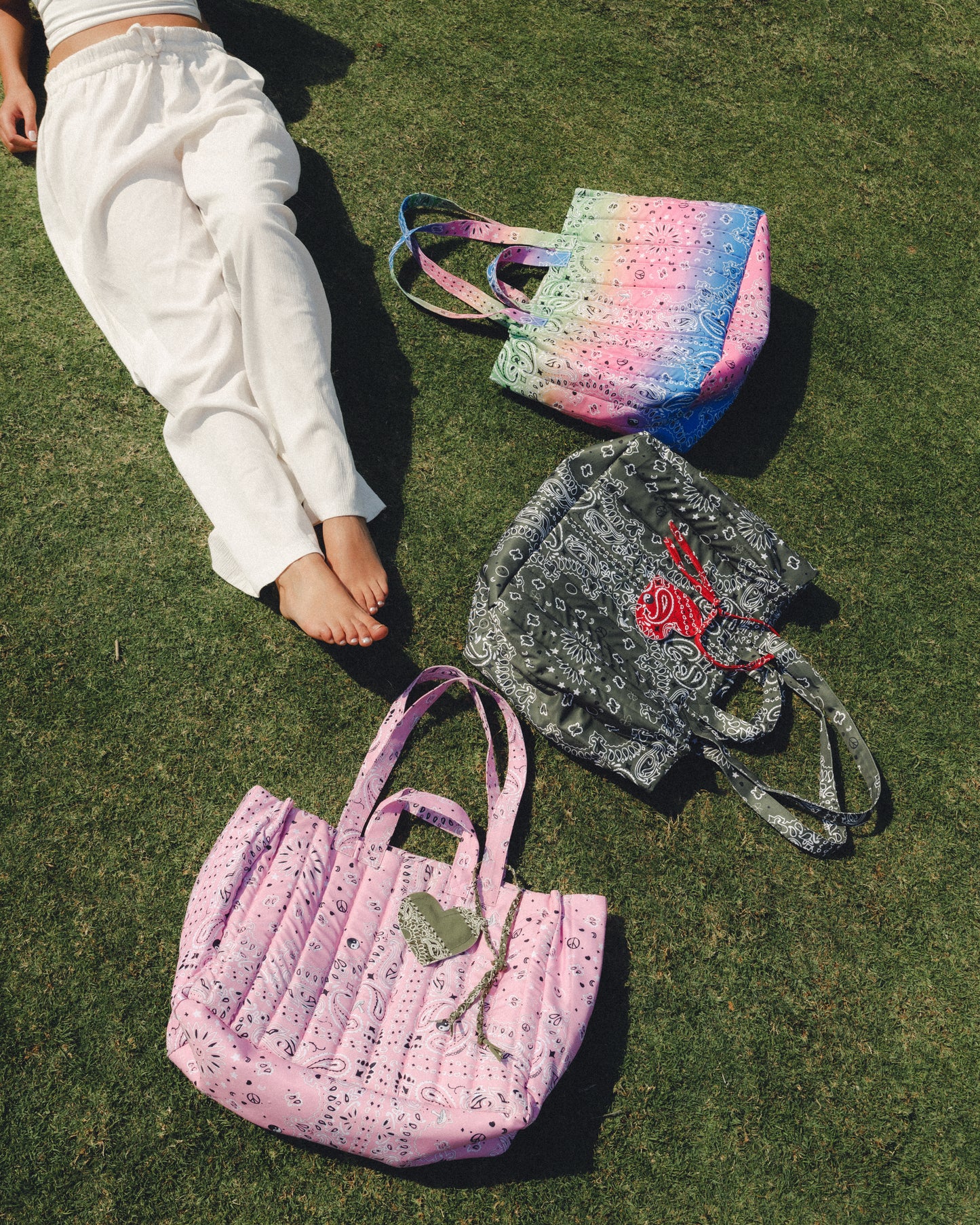 Bandana Quilted Tote Bag in Ombres