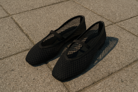 Jackie-O  French-Mesh Ballerina in Black